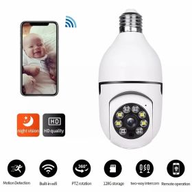 1080P HD E27 Wi-Fi Light Bulb Camera; 2.4/5G Dual-Band IP Network Security System; PTZ Camera with Two-Way Audio; Mobile Motion Detection; smart
