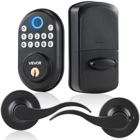VEVOR Fingerprint Door Lock with Level Handles, Fingerprint/Keypad Code/Key, One-Time and Anti-Peeking Password, Constant Unlock Mode, Aluminum A