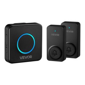 VEVOR Wireless Doorbell Kit, IP54 Waterproof Door Chime Ranges up to 1000 ft, 5 Adjustable Volumes, 48 Ringtones, Easy Installation