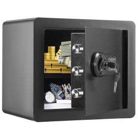 VEVOR Safe, 1.2 Cubic Feet Home Safe, Steel Security Safe with Digital Keypad and 2 Keys, Cabinet Safe with Fire-proof Bag, Protect Cash, Gold