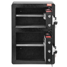 VEVOR Double Doors 3.5 cu.ft Safe Box with Key Lock & Password, Safe Lock Box with Fireproof Bag, Key Rack