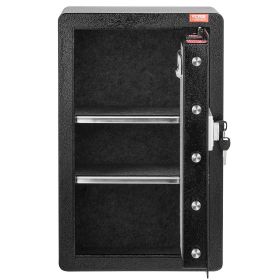 VEVOR Single Door 3.5 cu.ft Safe Box with Key Lock & Password, Safe Lock Box with Fireproof Bag, Key Rack, LED Light, and 2 Shelves for Money