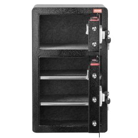 VEVOR Double Doors 4.5 cu.ft Safe Box with Key Lock & Password, Safe Lock Box with Fireproof Bag, Key Rack