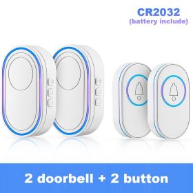 Wireless Doorbells 150M Remote Waterproof Door Bells 39 Door Bell Chimes for Home Apartments; 4 Volume Levels with LED (Plug Type: US plug, Color: D)