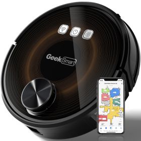 Geek Smart L8 Robot Vacuum Cleaner and Mop, LDS Navigation, Wi-Fi Connected APP, Selective Room Cleaning,MAX 2700 PA Suction (Color: as Pic)