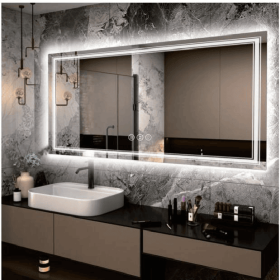 Tempered glass three-color RGB touch-controlled mirror with LED bathroom mirror, adjustable brightness, anti-fog and anti-breakage, memory functi (S3R5171UL20"x28": S3R5171UL20"x28")
