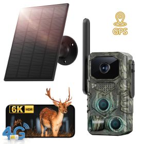 4G GPS Hunting Outdoor Trail Camera Wide Angle 4MP Camouflage Wildlife Deer Monitoring Solar Hunt Camera (Option: 4MP-4G)
